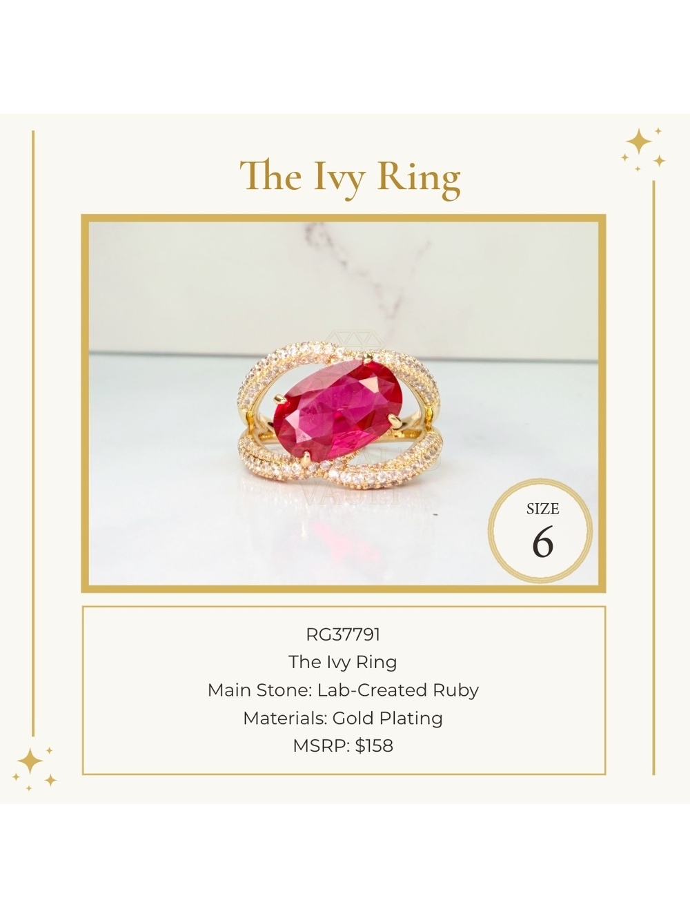 The Ivy Ring - Size 6 - July Birthday 2026